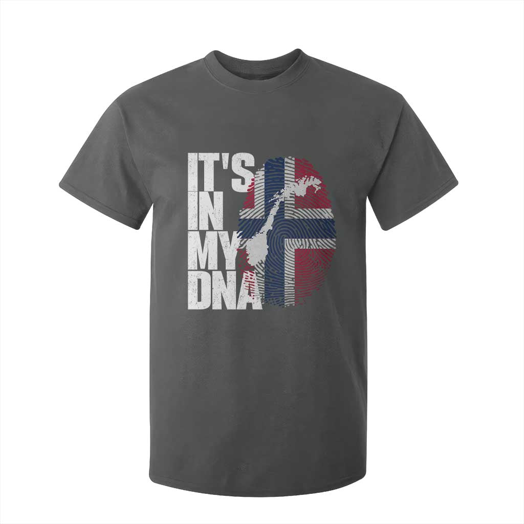 It's in My DNA T Shirt For Kid Norwegian Norway Map Flag Pride TS14 Dark Heather Print Your Wear
