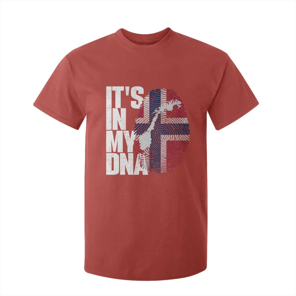 It's in My DNA T Shirt For Kid Norwegian Norway Map Flag Pride TS14 Red Print Your Wear