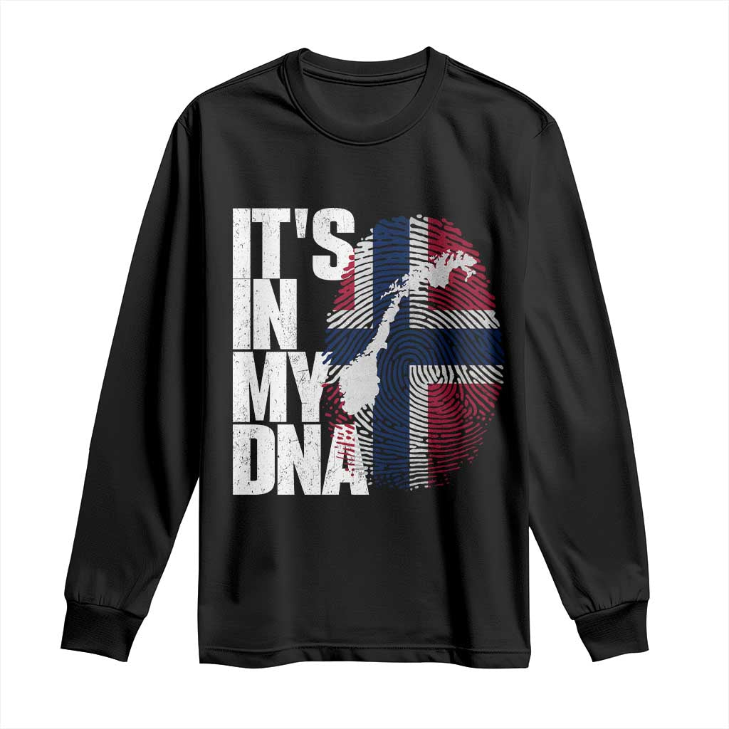 It's in My DNA Long Sleeve Shirt Norwegian Norway Map Flag Pride TS14 Black Print Your Wear