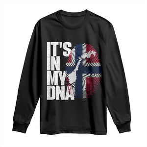 It's in My DNA Long Sleeve Shirt Norwegian Norway Map Flag Pride TS14 Black Print Your Wear