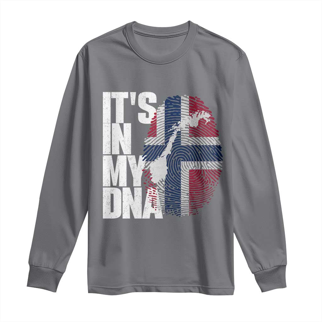 It's in My DNA Long Sleeve Shirt Norwegian Norway Map Flag Pride TS14 Charcoal Print Your Wear