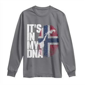 It's in My DNA Long Sleeve Shirt Norwegian Norway Map Flag Pride TS14 Charcoal Print Your Wear