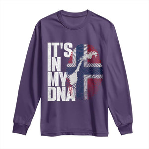 It's in My DNA Long Sleeve Shirt Norwegian Norway Map Flag Pride TS14 Purple Print Your Wear