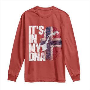 It's in My DNA Long Sleeve Shirt Norwegian Norway Map Flag Pride TS14 Red Print Your Wear