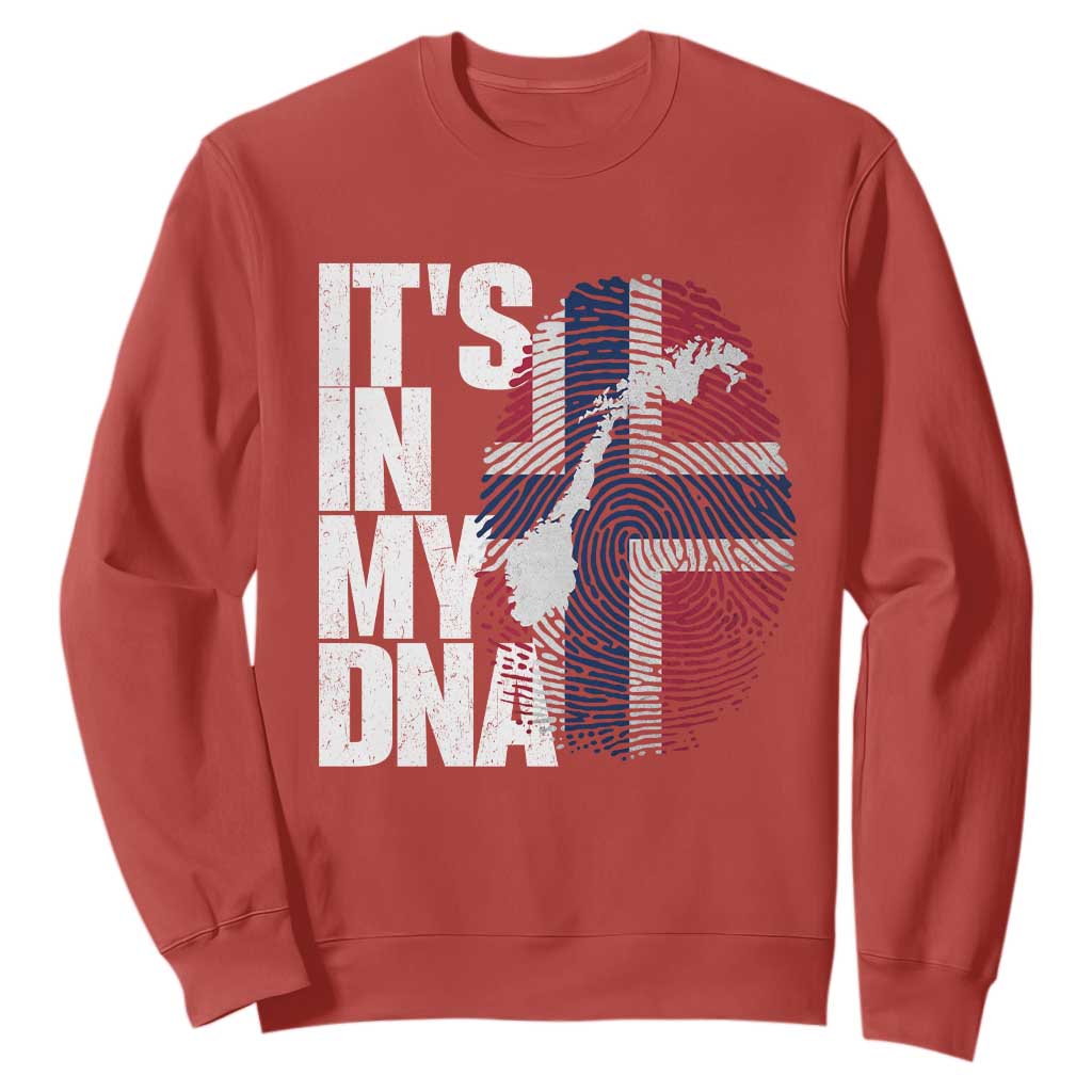 It's in My DNA Sweatshirt Norwegian Norway Map Flag Pride TS14 Red Print Your Wear
