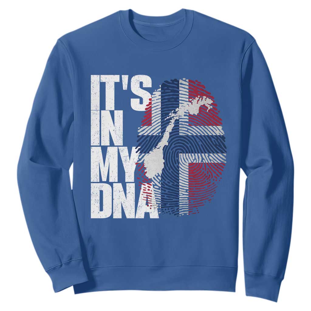 It's in My DNA Sweatshirt Norwegian Norway Map Flag Pride TS14 Royal Blue Print Your Wear