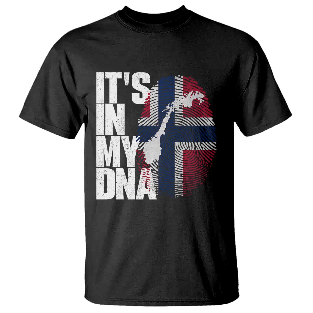 It's in My DNA T Shirt Norwegian Norway Map Flag Pride TS14 Black Print Your Wear