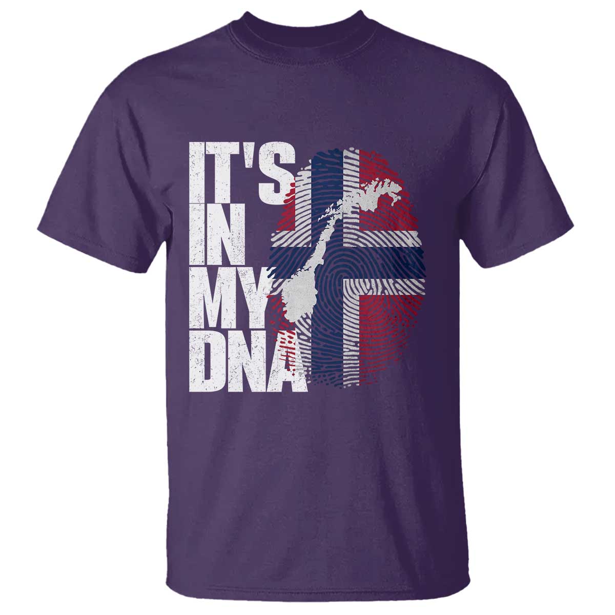 It's in My DNA T Shirt Norwegian Norway Map Flag Pride TS14 Purple Print Your Wear