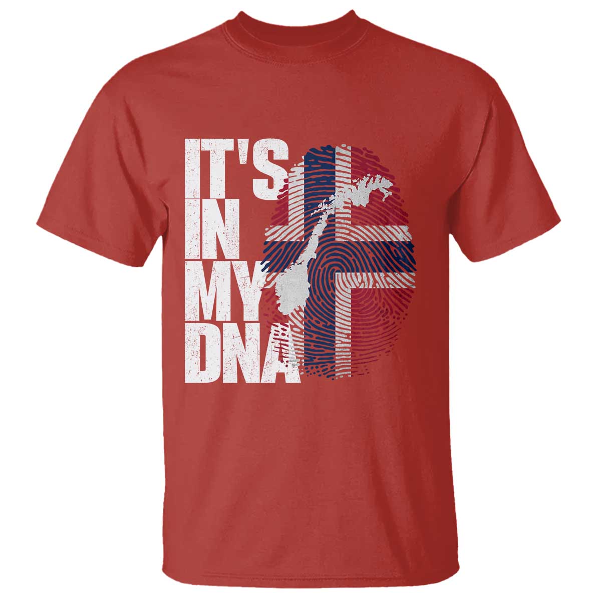 It's in My DNA T Shirt Norwegian Norway Map Flag Pride TS14 Red Print Your Wear