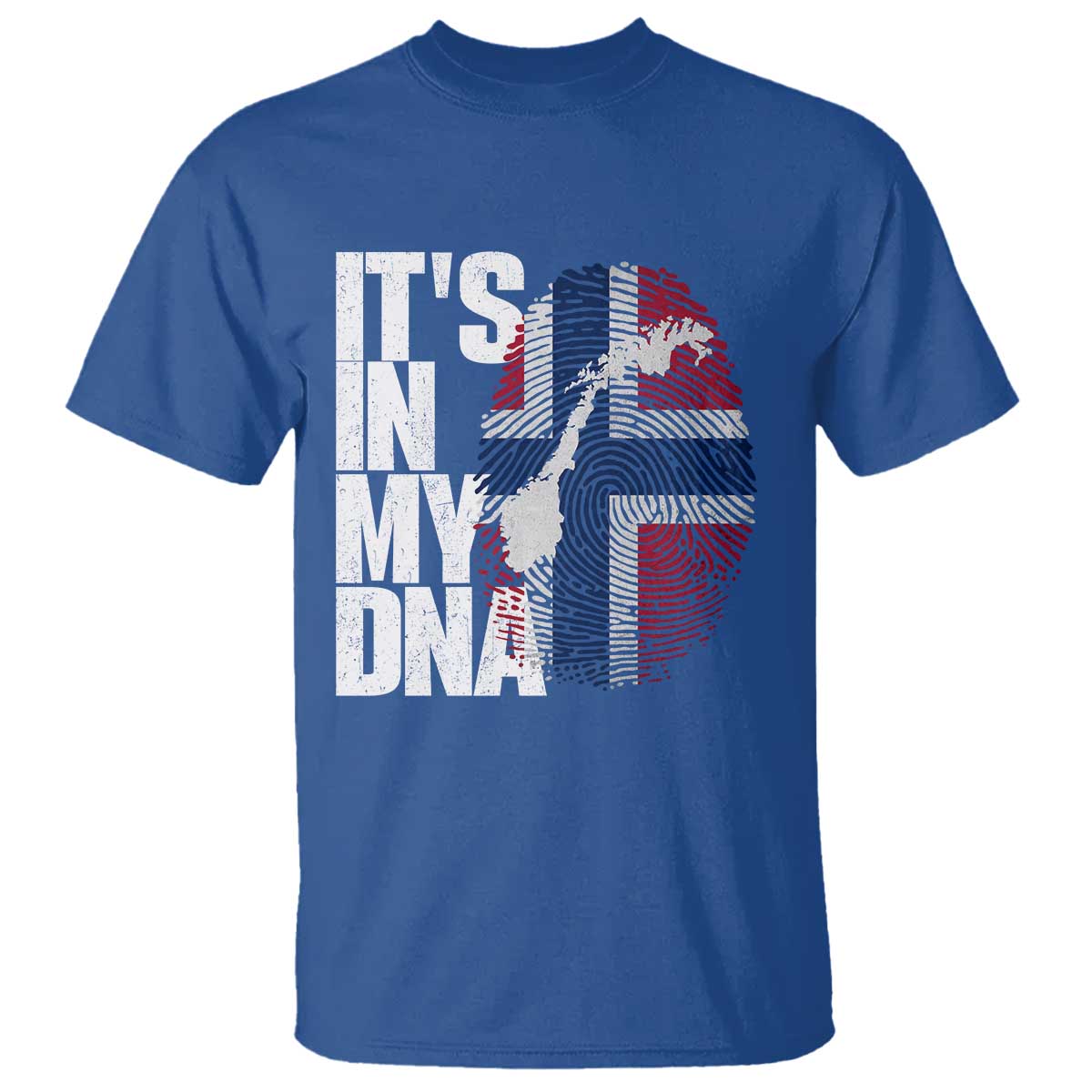 It's in My DNA T Shirt Norwegian Norway Map Flag Pride TS14 Royal Blue Print Your Wear