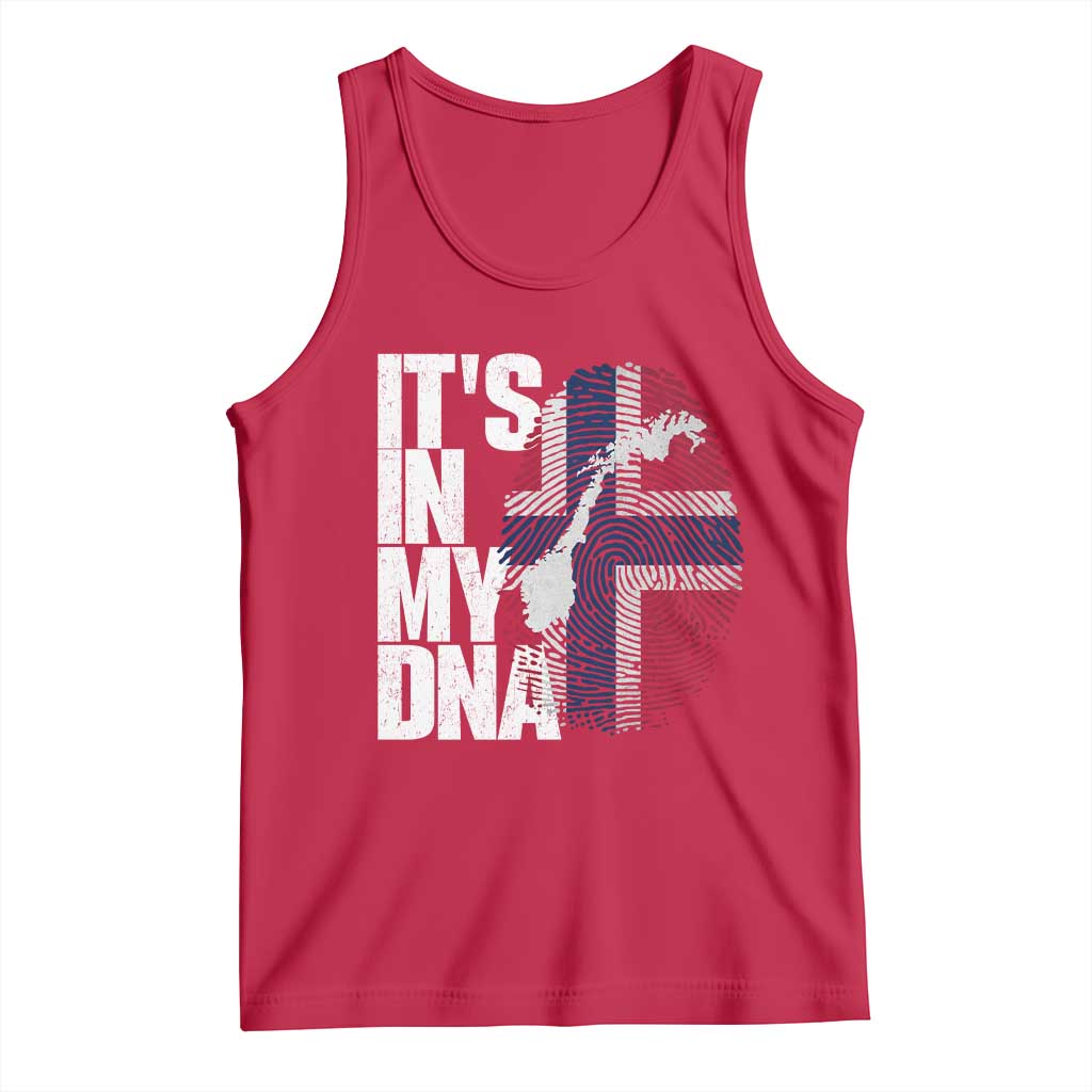 It's in My DNA Tank Top Norwegian Norway Map Flag Pride TS14 Red Print Your Wear