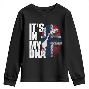 It's in My DNA Youth Sweatshirt Norwegian Norway Map Flag Pride TS14 Black Print Your Wear