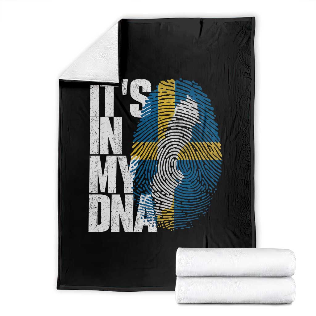 It's in My DNA Throw Blanket Sweden Sverige Swedish Map Flag TS14 Black Print Your Wear