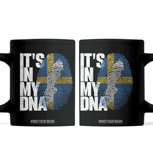 It's in My DNA Coffee Mug Sweden Sverige Swedish Map Flag TS14 Black Print Your Wear