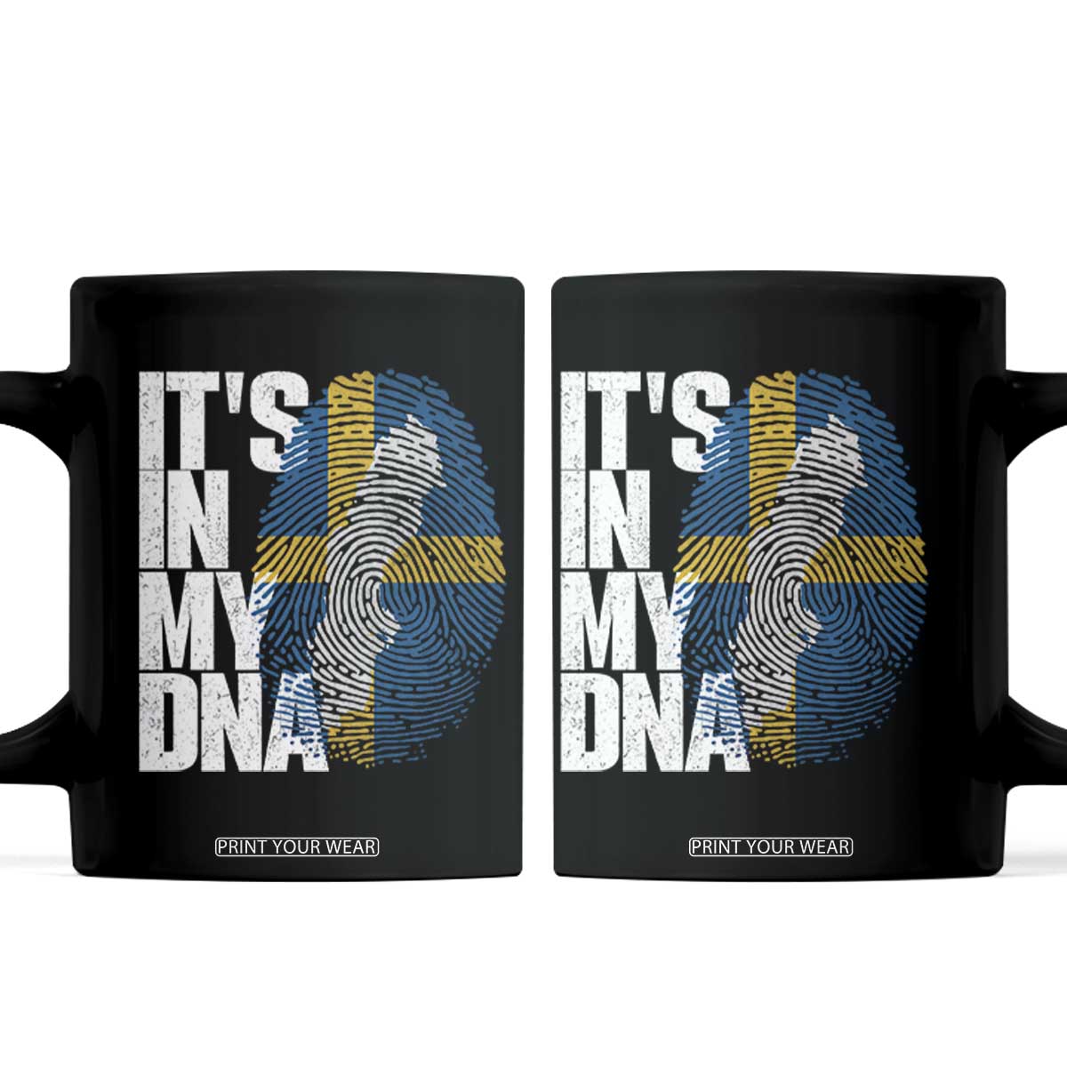 It's in My DNA Coffee Mug Sweden Sverige Swedish Map Flag TS14 Black Print Your Wear