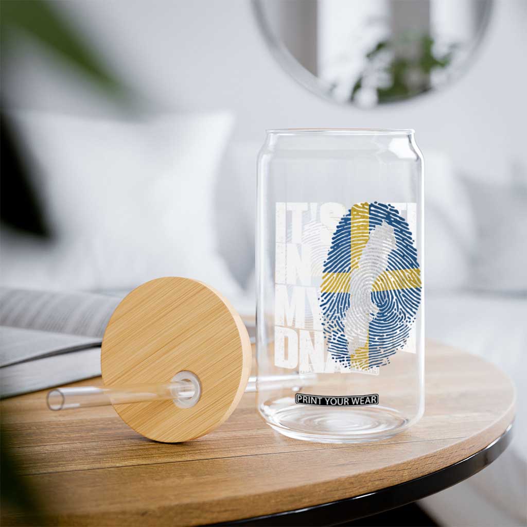 It's in My DNA Glass Can Sweden Sverige Swedish Map Flag TS14 Print Your Wear