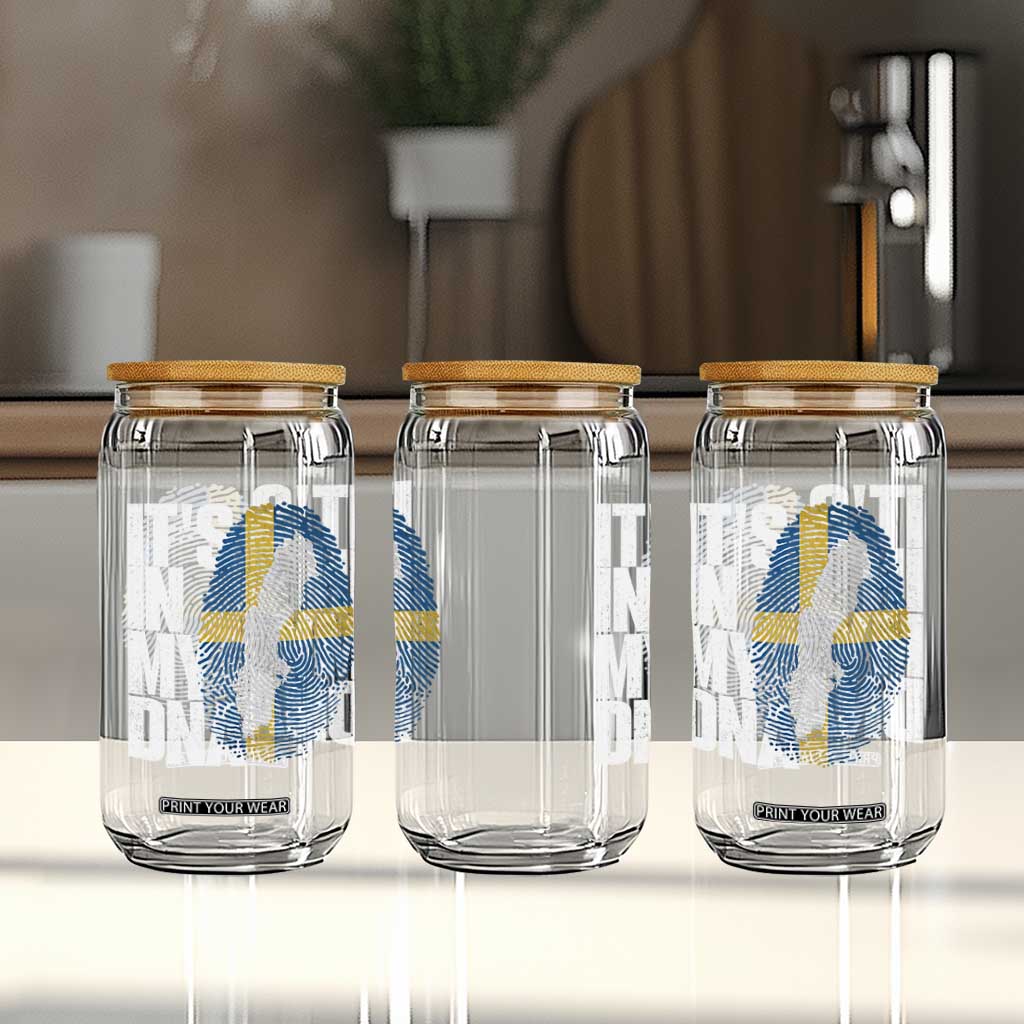 It's in My DNA Glass Can Sweden Sverige Swedish Map Flag TS14 Print Your Wear