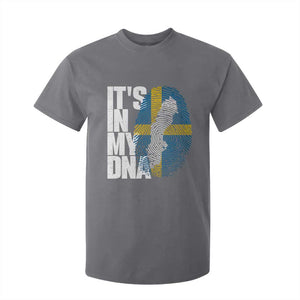 It's in My DNA T Shirt For Kid Sweden Sverige Swedish Map Flag TS14 Charcoal Print Your Wear