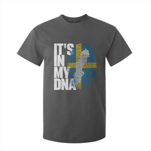 It's in My DNA T Shirt For Kid Sweden Sverige Swedish Map Flag TS14 Dark Heather Print Your Wear