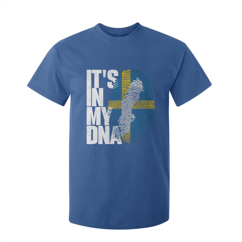 It's in My DNA T Shirt For Kid Sweden Sverige Swedish Map Flag TS14 Royal Blue Print Your Wear