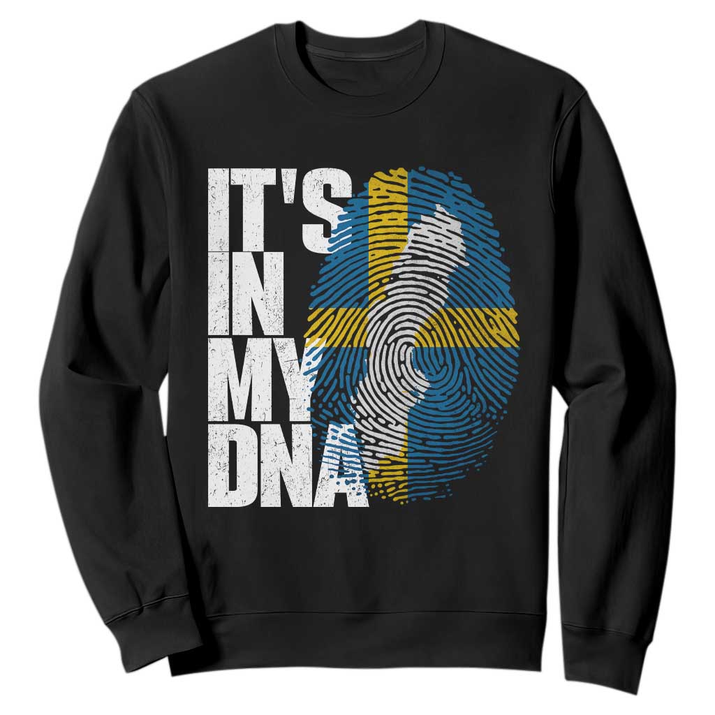 It's in My DNA Sweatshirt Sweden Sverige Swedish Map Flag TS14 Black Print Your Wear