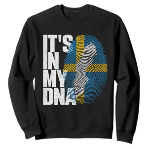 It's in My DNA Sweatshirt Sweden Sverige Swedish Map Flag TS14 Black Print Your Wear