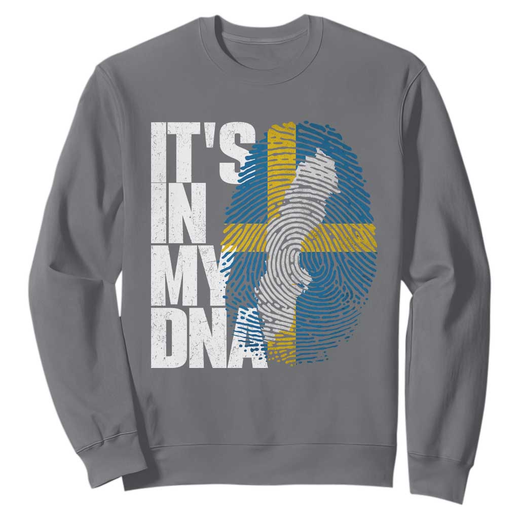 It's in My DNA Sweatshirt Sweden Sverige Swedish Map Flag TS14 Charcoal Print Your Wear