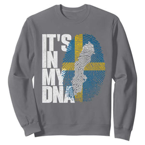 It's in My DNA Sweatshirt Sweden Sverige Swedish Map Flag TS14 Charcoal Print Your Wear