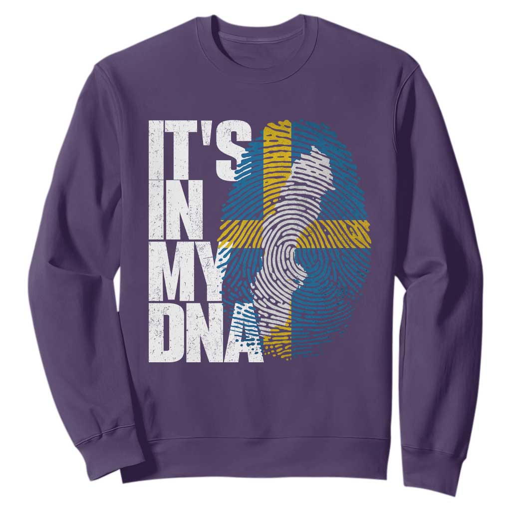 It's in My DNA Sweatshirt Sweden Sverige Swedish Map Flag TS14 Purple Print Your Wear