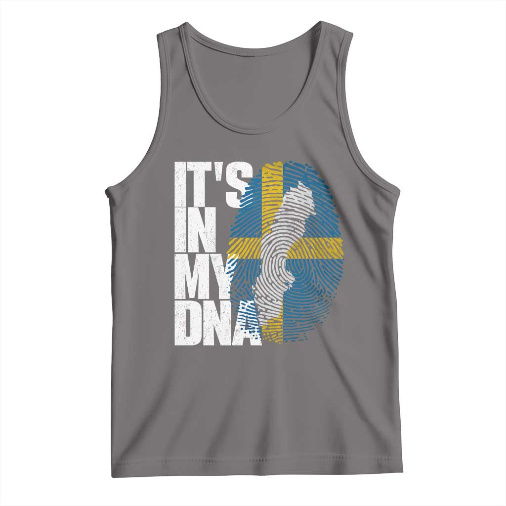It's in My DNA Tank Top Sweden Sverige Swedish Map Flag TS14 Deep Heather Print Your Wear