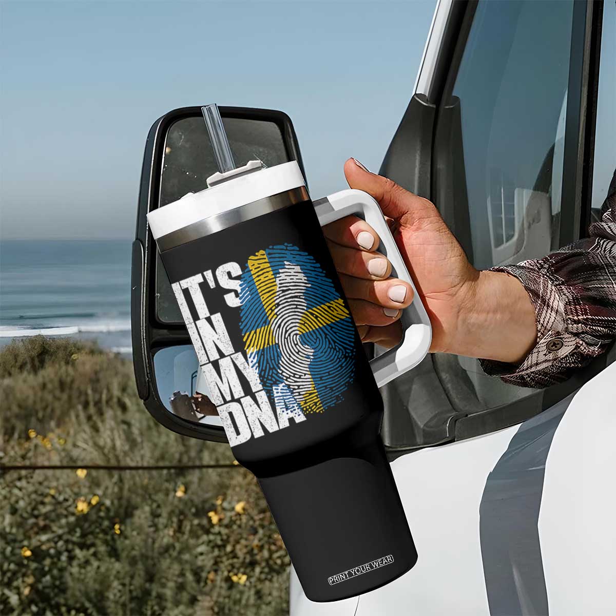 It's in My DNA Tumbler With Handle Sweden Sverige Swedish Map Flag TS14 Print Your Wear