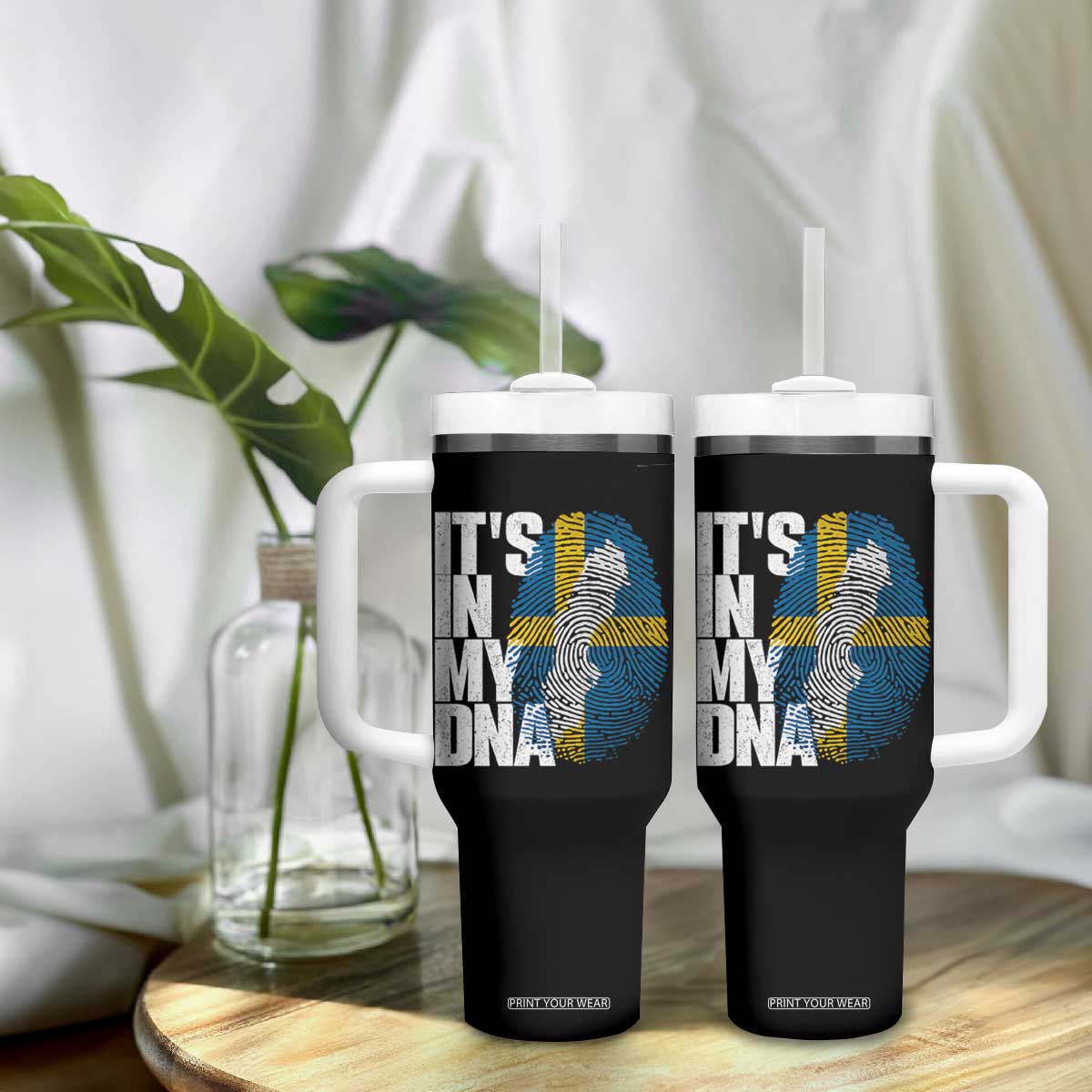 It's in My DNA Tumbler With Handle Sweden Sverige Swedish Map Flag TS14 Print Your Wear