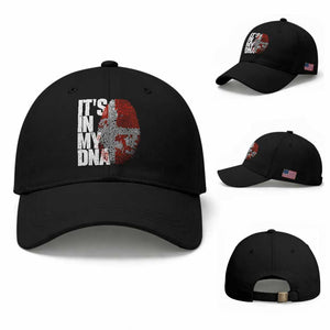 It's in My DNA Baseball Cap Denmark Map Flag Danish Gift TS14 Baseball Cap Universal Fit Black Print Your Wear