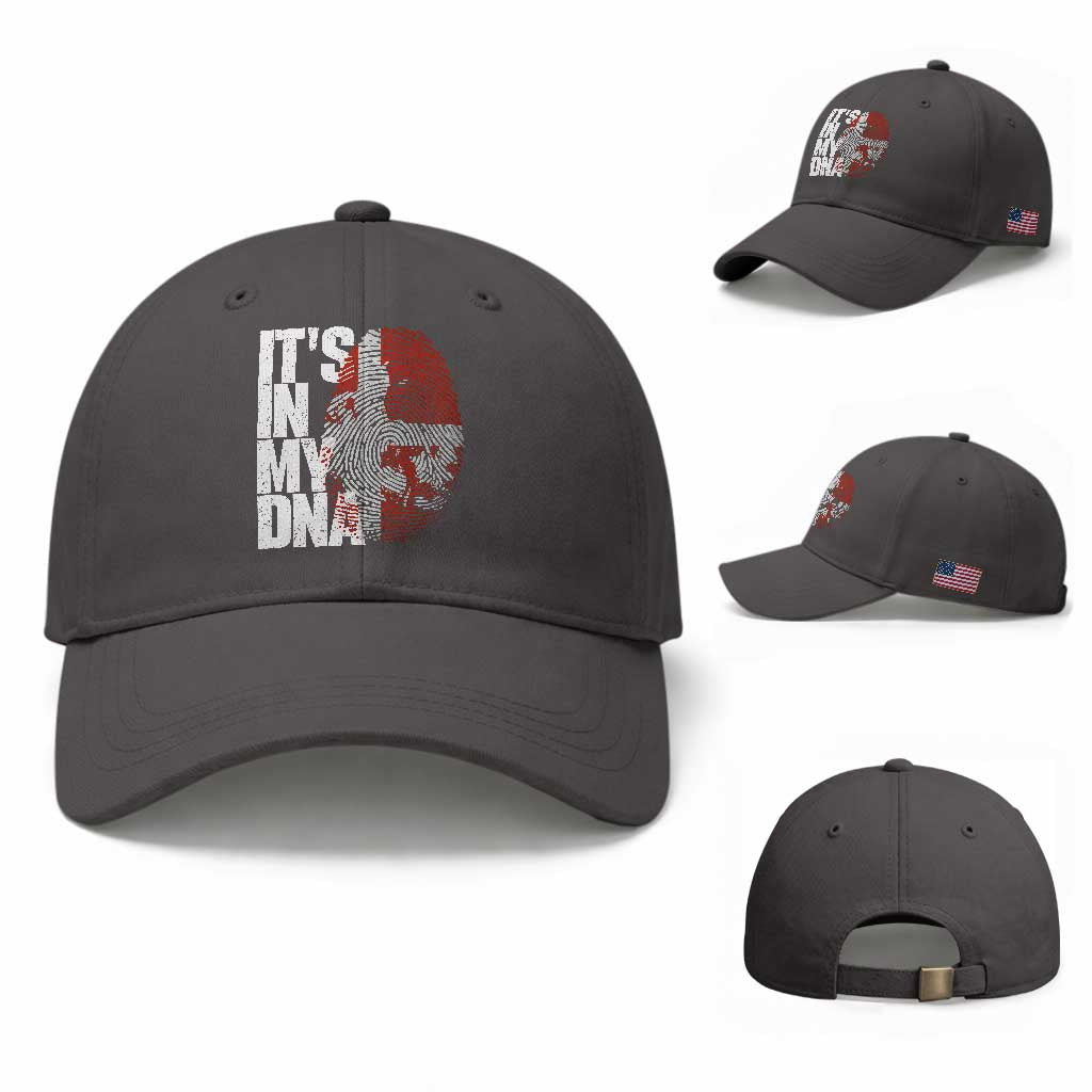 It's in My DNA Baseball Cap Denmark Map Flag Danish Gift TS14 Baseball Cap Universal Fit Dark Gray Print Your Wear