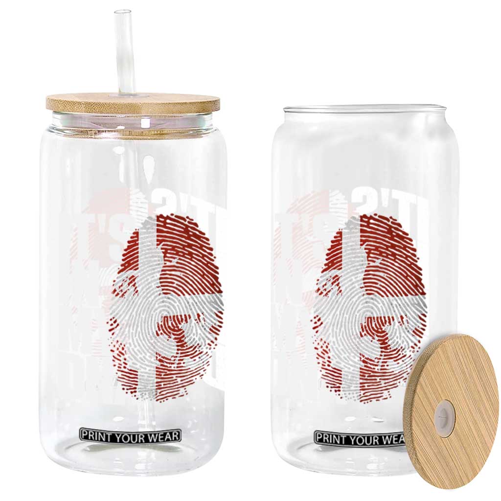 It's in My DNA Glass Can Denmark Map Flag Danish Gift TS14 Print Your Wear
