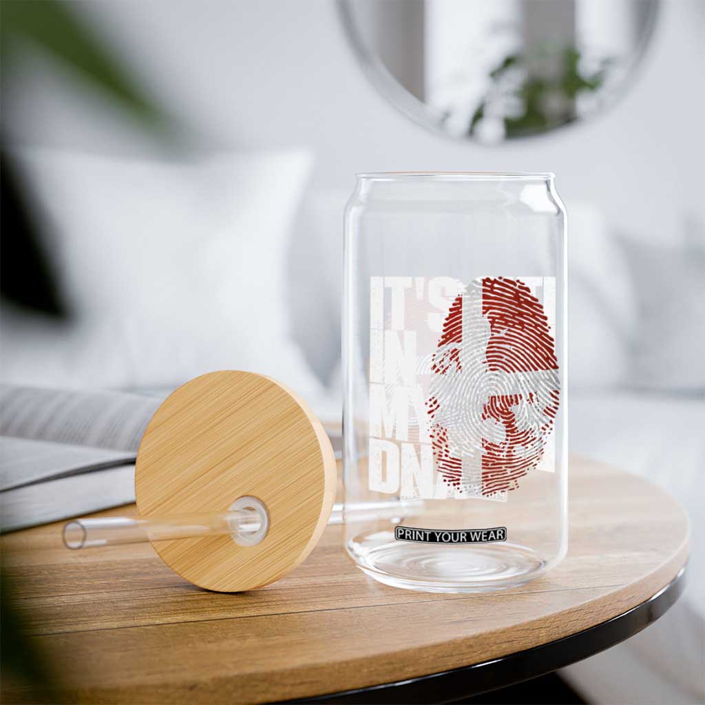 It's in My DNA Glass Can Denmark Map Flag Danish Gift TS14 Print Your Wear