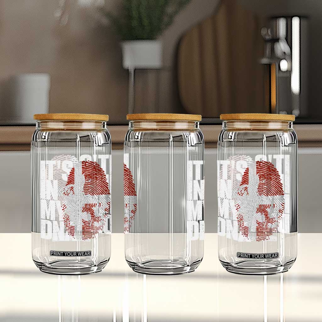 It's in My DNA Glass Can Denmark Map Flag Danish Gift TS14 Print Your Wear