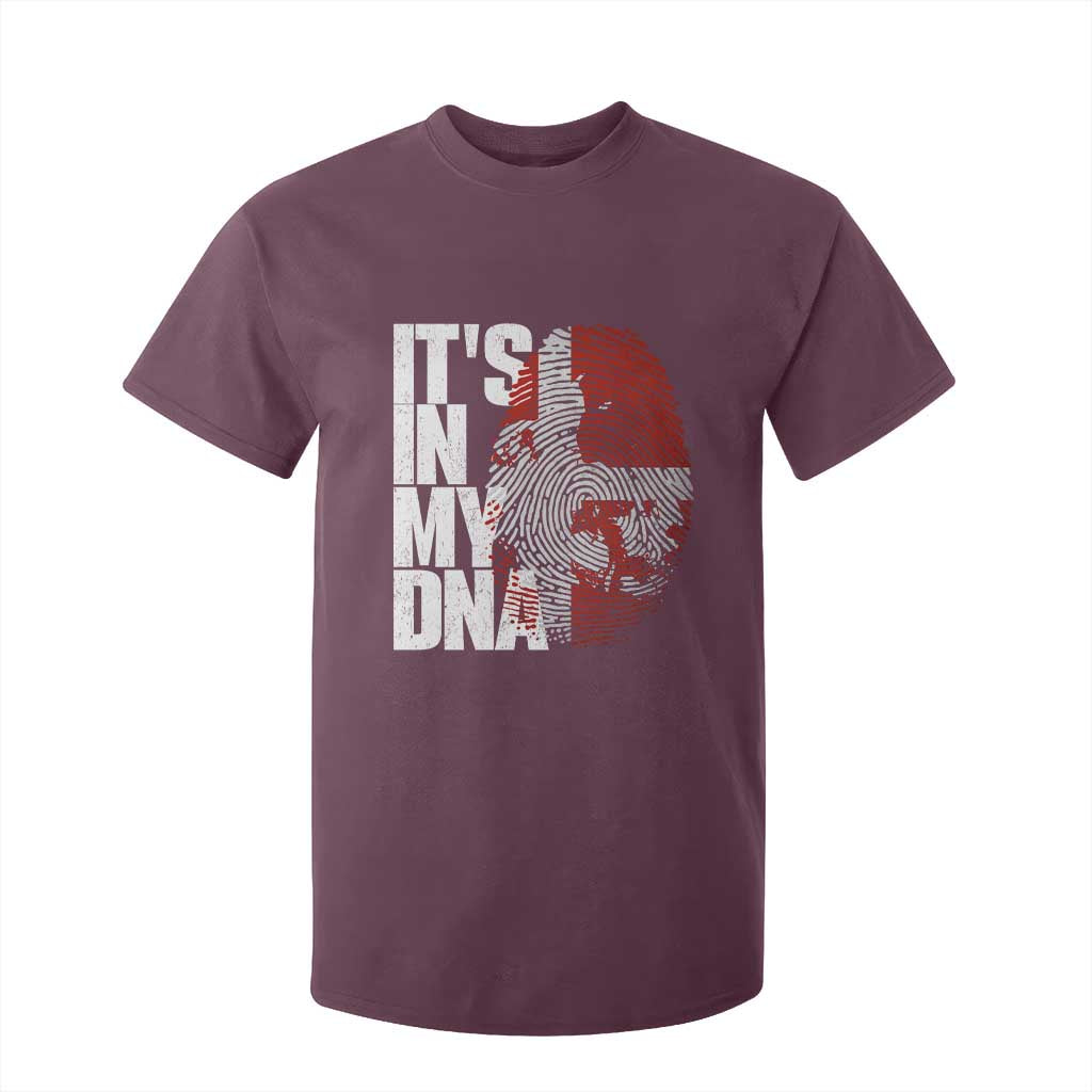 It's in My DNA T Shirt For Kid Denmark Map Flag Danish Gift TS14 Maroon Print Your Wear