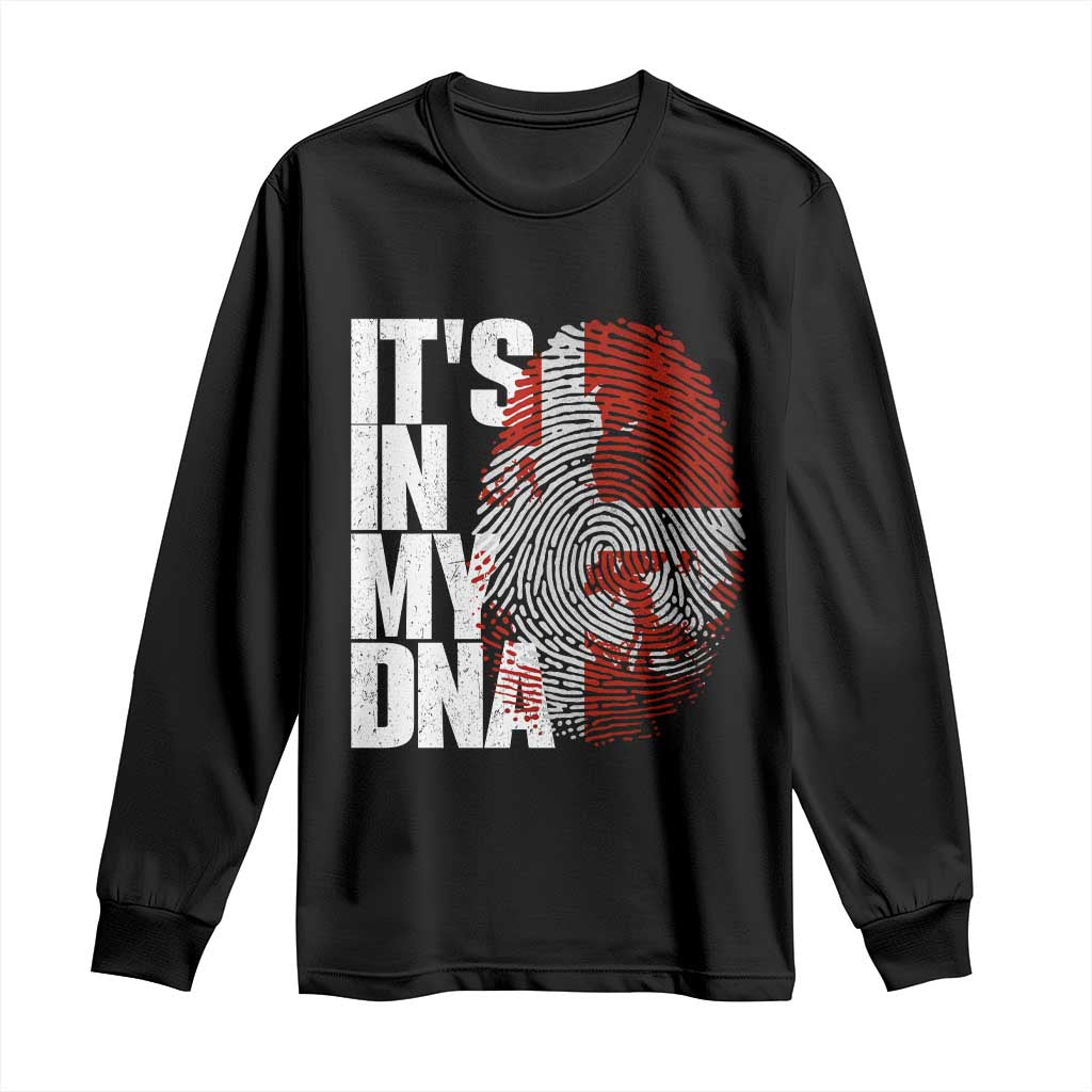 It's in My DNA Long Sleeve Shirt Denmark Map Flag Danish Gift TS14 Black Print Your Wear