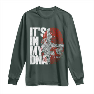 It's in My DNA Long Sleeve Shirt Denmark Map Flag Danish Gift TS14 Dark Forest Green Print Your Wear