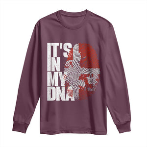 It's in My DNA Long Sleeve Shirt Denmark Map Flag Danish Gift TS14 Maroon Print Your Wear