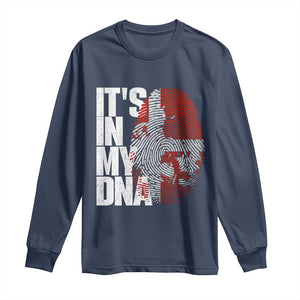 It's in My DNA Long Sleeve Shirt Denmark Map Flag Danish Gift TS14 Navy Print Your Wear