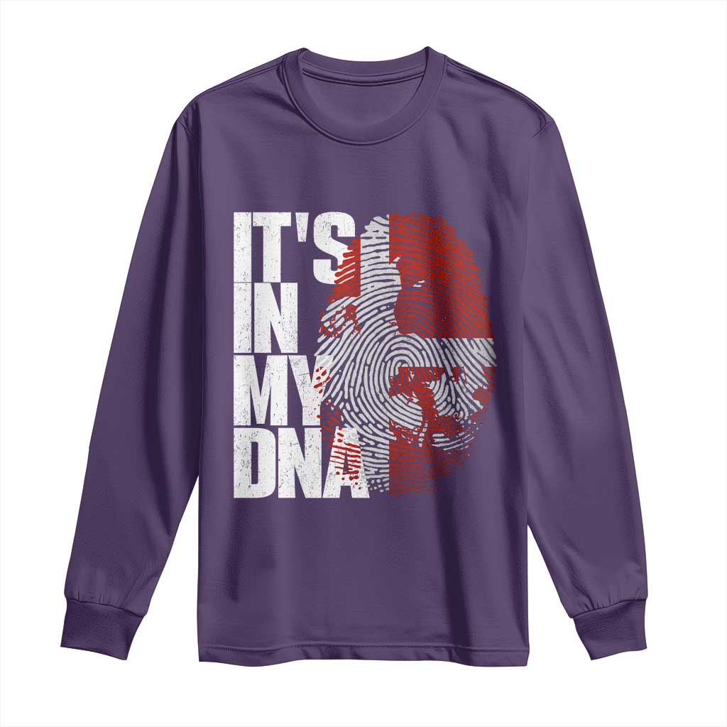 It's in My DNA Long Sleeve Shirt Denmark Map Flag Danish Gift TS14 Purple Print Your Wear