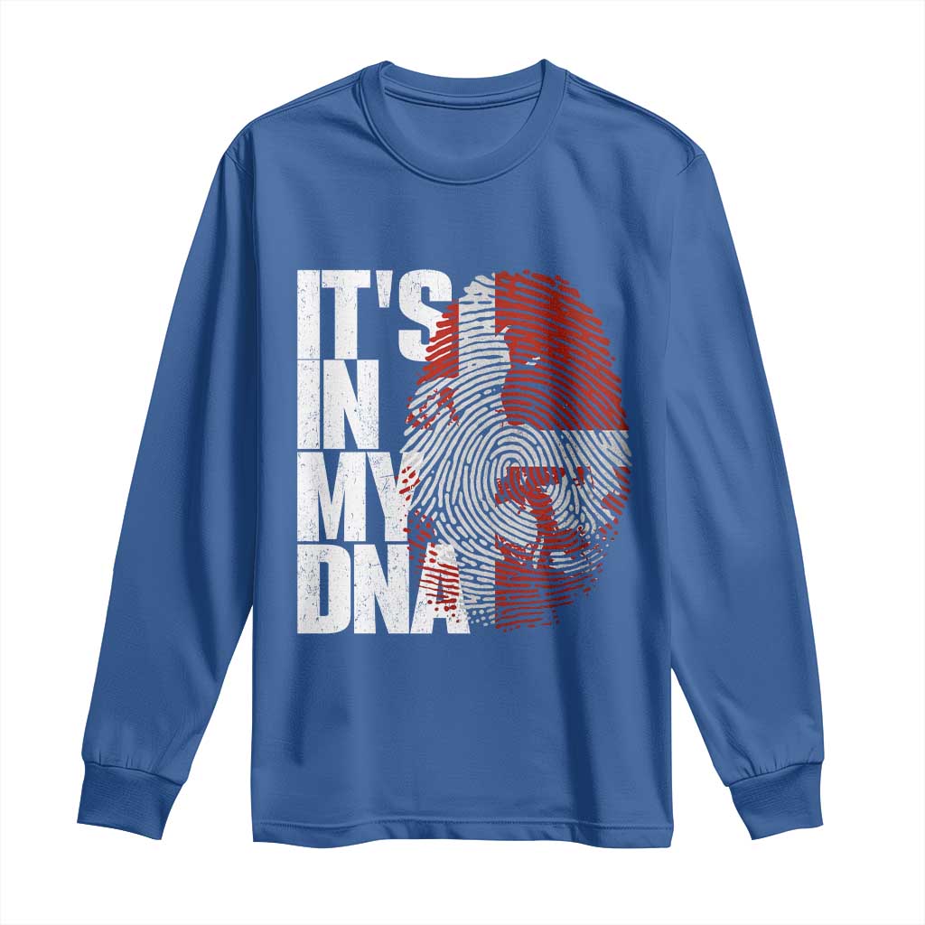 It's in My DNA Long Sleeve Shirt Denmark Map Flag Danish Gift TS14 Royal Blue Print Your Wear