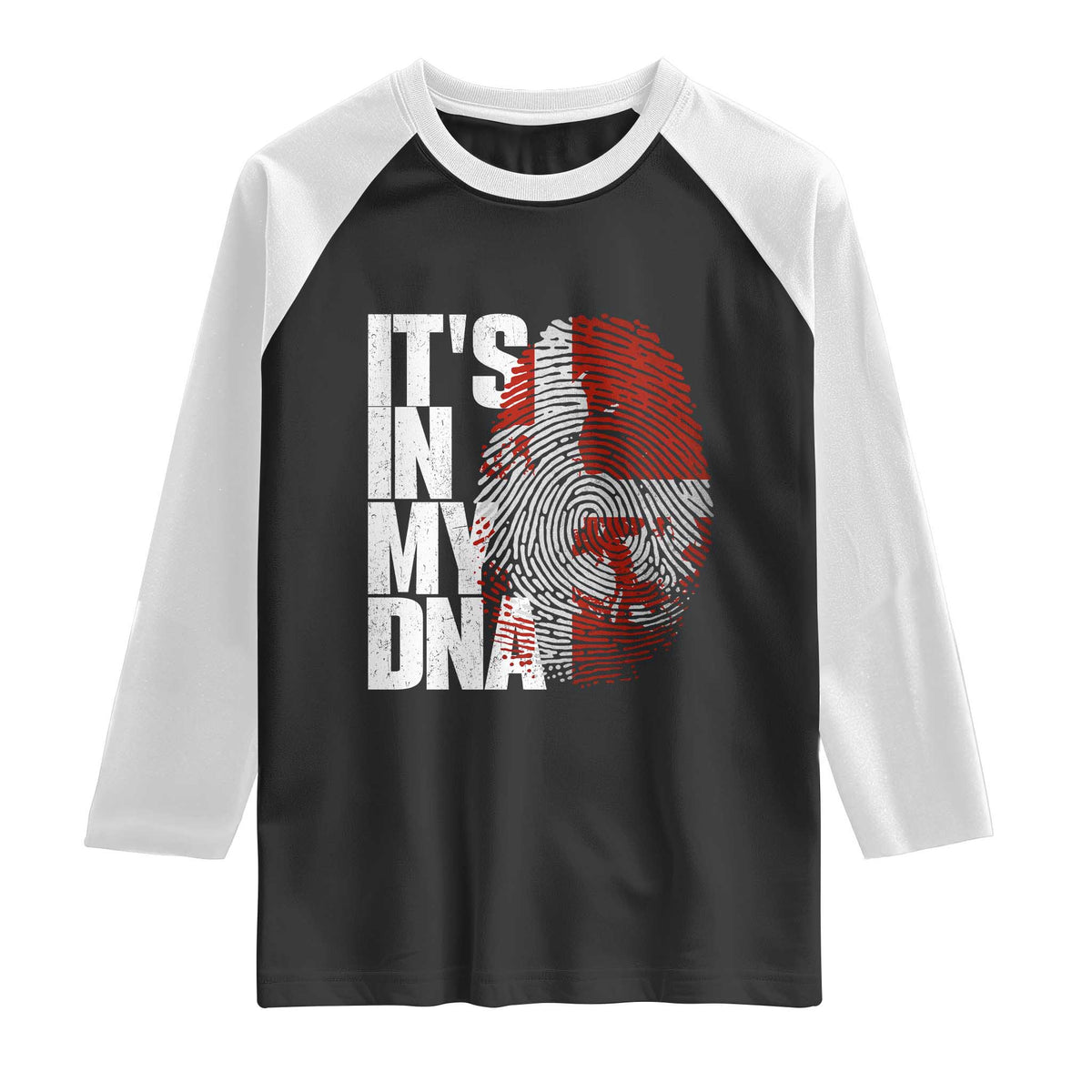 It's in My DNA Raglan Shirt Denmark Map Flag Danish Gift TS14 Black White Print Your Wear