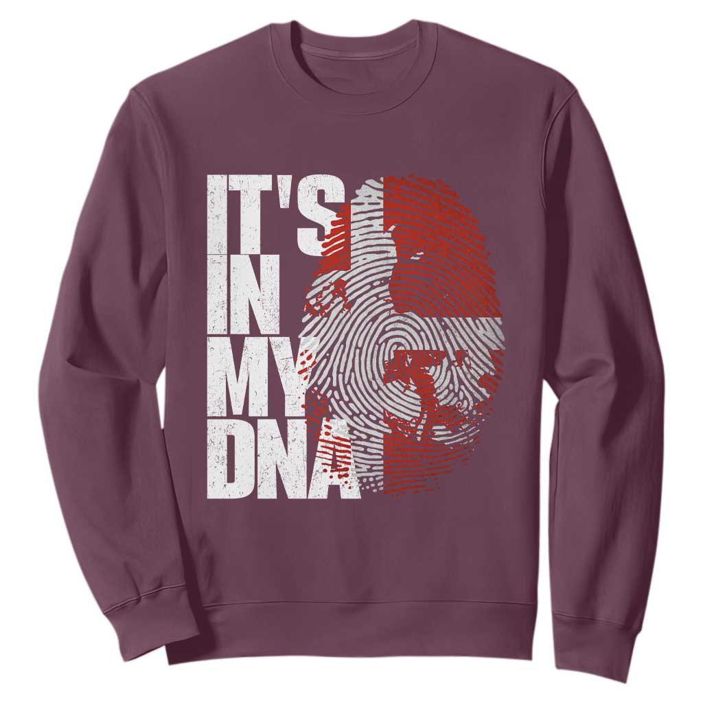 It's in My DNA Sweatshirt Denmark Map Flag Danish Gift TS14 Maroon Print Your Wear