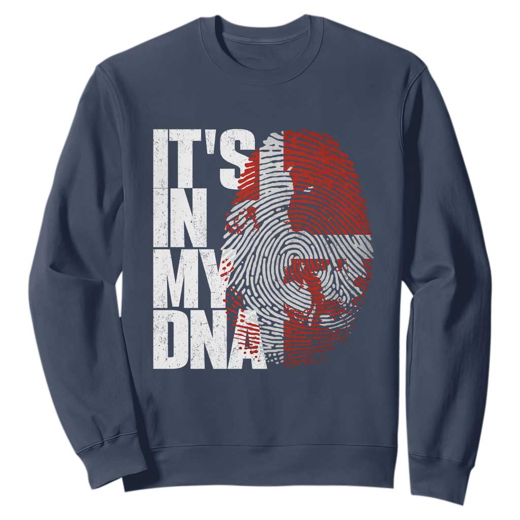 It's in My DNA Sweatshirt Denmark Map Flag Danish Gift TS14 Navy Print Your Wear