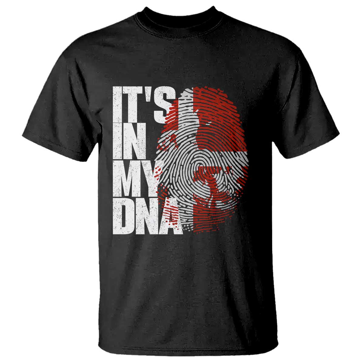 It's in My DNA T Shirt Denmark Map Flag Danish Gift TS14 Black Print Your Wear