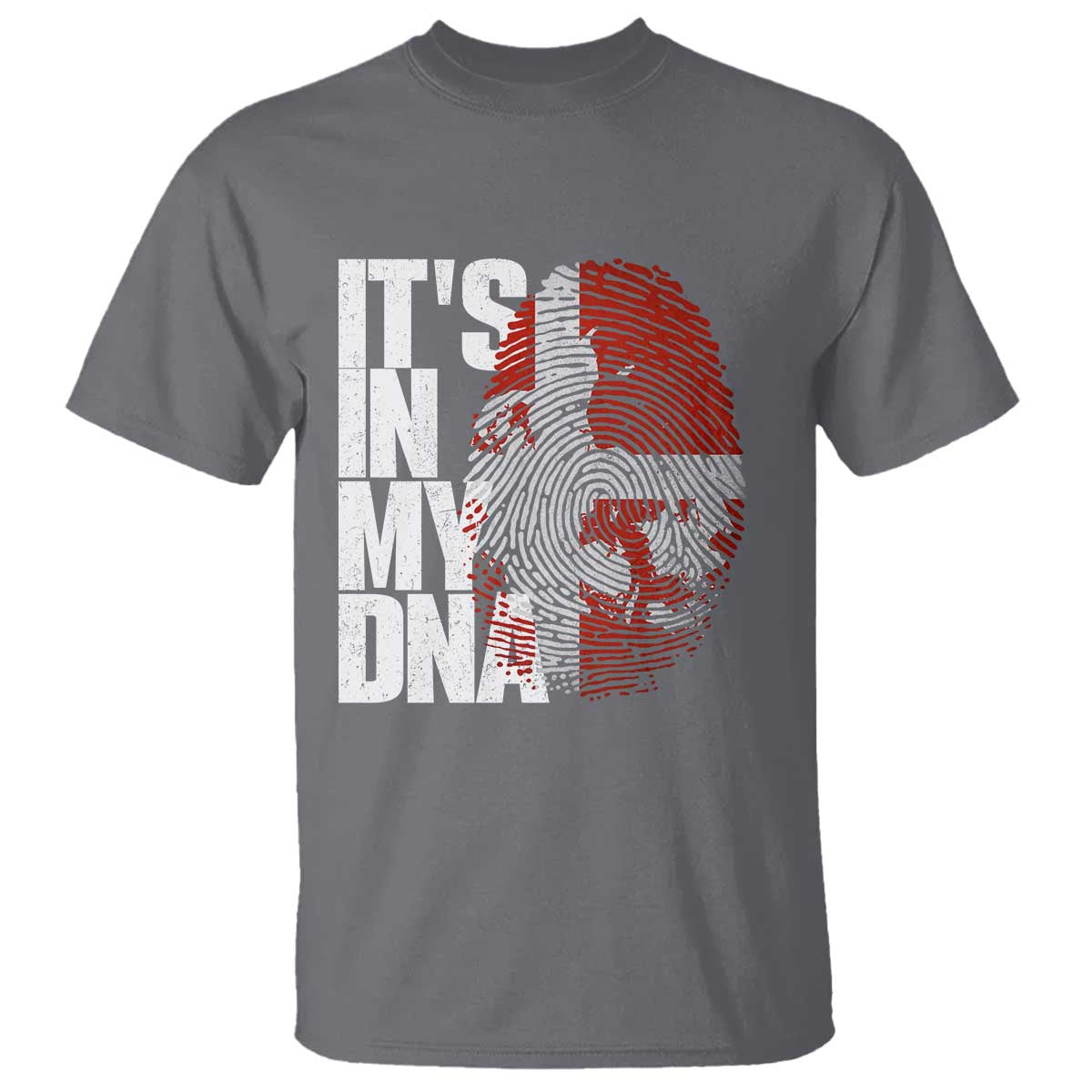 It's in My DNA T Shirt Denmark Map Flag Danish Gift TS14 Charcoal Print Your Wear