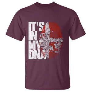 It's in My DNA T Shirt Denmark Map Flag Danish Gift TS14 Maroon Print Your Wear
